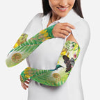 New Zealand Maori Mahuru Arm Sleeves Tui With Pikawakawa Spring Colors