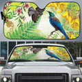 New Zealand Maori Mahuru Auto Sun Shade Tui With Pikawakawa Spring Colors