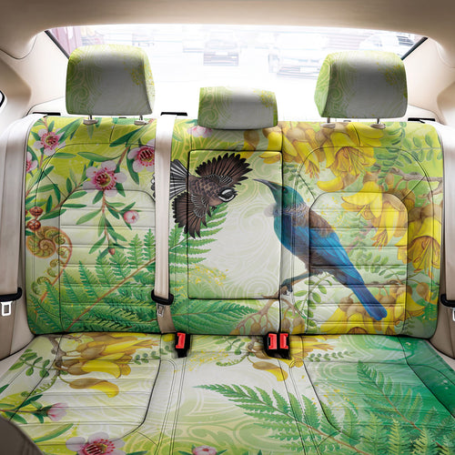 New Zealand Maori Mahuru Back Car Seat Cover Tui With Pikawakawa Spring Colors