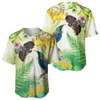 New Zealand Maori Mahuru Baseball Jersey Tui With Pikawakawa Spring Colors