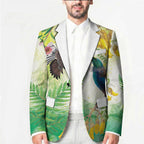 New Zealand Maori Mahuru Blazer Tui With Pikawakawa Spring Colors