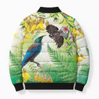 New Zealand Maori Mahuru Bomber Puffer Jacket Tui With Pikawakawa Spring Colors