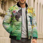 New Zealand Maori Mahuru Bomber Puffer Jacket Tui With Pikawakawa Spring Colors