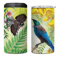 New Zealand Maori Mahuru 4 in 1 Can Cooler Tumbler Tui With Pikawakawa Spring Colors
