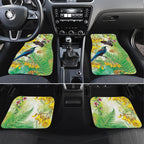 New Zealand Maori Mahuru Car Mats Tui With Pikawakawa Spring Colors