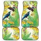 New Zealand Maori Mahuru Car Mats Tui With Pikawakawa Spring Colors