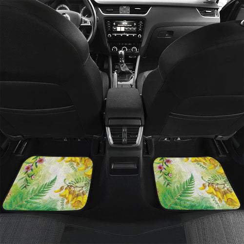 New Zealand Maori Mahuru Car Mats Tui With Pikawakawa Spring Colors