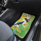 New Zealand Maori Mahuru Car Mats Tui With Pikawakawa Spring Colors