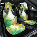 New Zealand Maori Mahuru Car Seat Cover Tui With Pikawakawa Spring Colors
