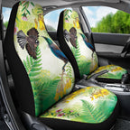 New Zealand Maori Mahuru Car Seat Cover Tui With Pikawakawa Spring Colors
