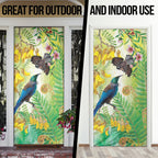 New Zealand Maori Mahuru Door Cover Tui With Pikawakawa Spring Colors