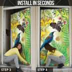 New Zealand Maori Mahuru Door Cover Tui With Pikawakawa Spring Colors