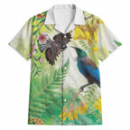 New Zealand Maori Mahuru Hawaiian Shirt Tui With Pikawakawa Spring Colors