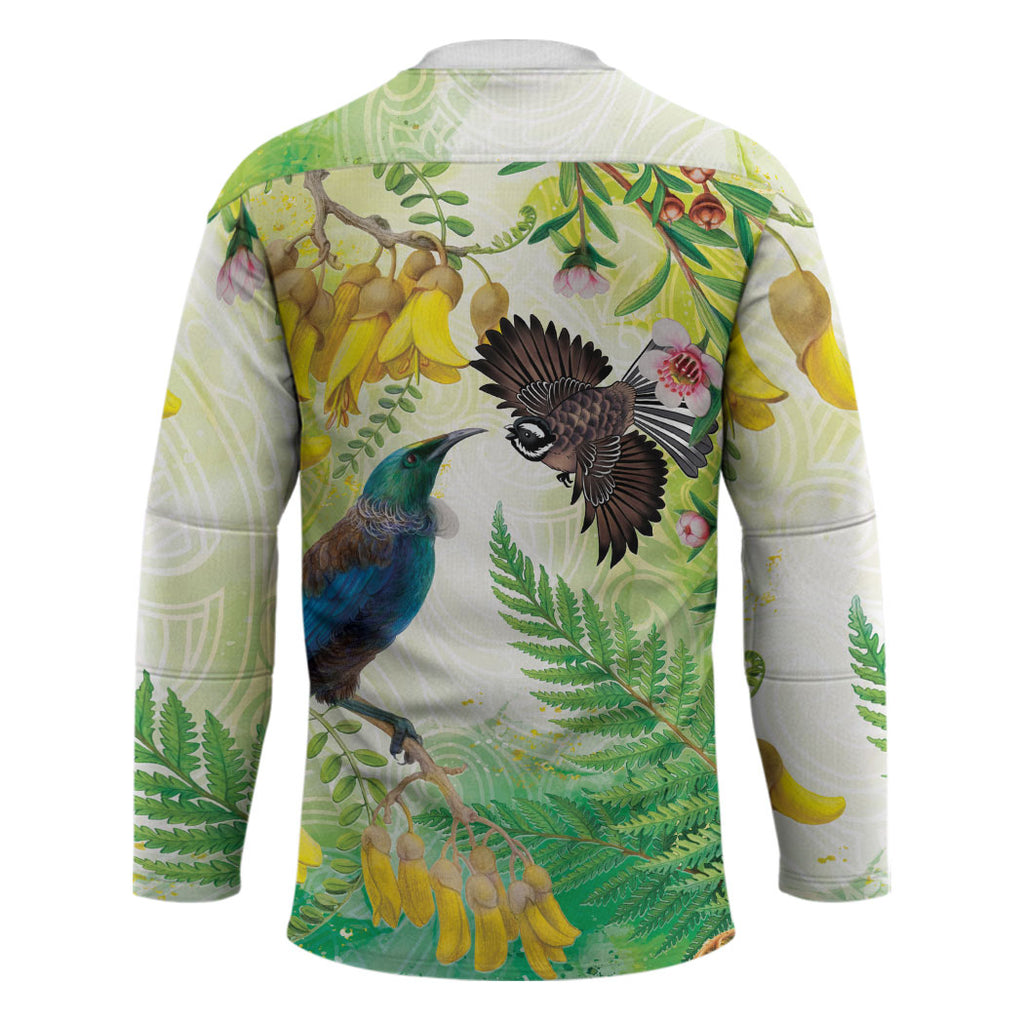 New Zealand Maori Mahuru Hockey Jersey Tui With Pikawakawa Spring Colors