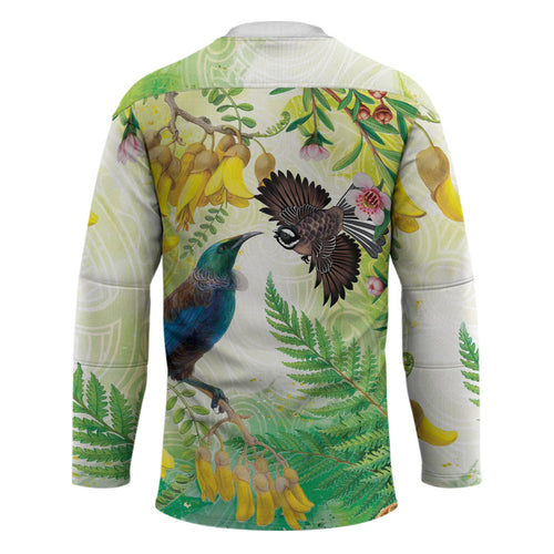 New Zealand Maori Mahuru Hockey Jersey Tui With Pikawakawa Spring Colors