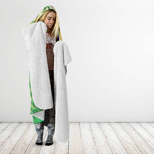 New Zealand Maori Mahuru Hooded Blanket Tui With Pikawakawa Spring Colors
