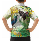 New Zealand Maori Mahuru Kid Hawaiian Shirt Tui With Pikawakawa Spring Colors