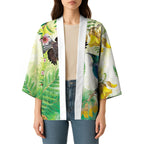 New Zealand Maori Mahuru Kimono Tui With Pikawakawa Spring Colors