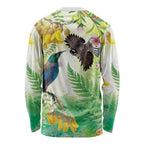 New Zealand Maori Mahuru Long Sleeve Shirt Tui With Pikawakawa Spring Colors