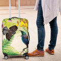 New Zealand Maori Mahuru Luggage Cover Tui With Pikawakawa Spring Colors