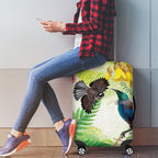 New Zealand Maori Mahuru Luggage Cover Tui With Pikawakawa Spring Colors