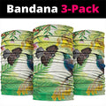 New Zealand Maori Mahuru Neck Gaiter Tui With Pikawakawa Spring Colors