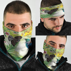 New Zealand Maori Mahuru Neck Gaiter Tui With Pikawakawa Spring Colors