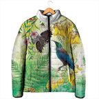 New Zealand Maori Mahuru Padded Jacket Tui With Pikawakawa Spring Colors