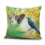 New Zealand Maori Mahuru Pillow Cover Tui With Pikawakawa Spring Colors