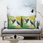 New Zealand Maori Mahuru Pillow Cover Tui With Pikawakawa Spring Colors