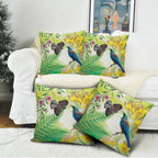 New Zealand Maori Mahuru Pillow Cover Tui With Pikawakawa Spring Colors