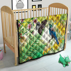 New Zealand Maori Mahuru Quilt Tui With Pikawakawa Spring Colors
