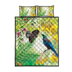 New Zealand Maori Mahuru Quilt Bed Set Tui With Pikawakawa Spring Colors