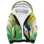 New Zealand Maori Mahuru Sherpa Hoodie Tui With Pikawakawa Spring Colors