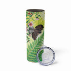 New Zealand Maori Mahuru Skinny Tumbler Tui With Pikawakawa Spring Colors