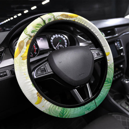 New Zealand Maori Mahuru Steering Wheel Cover Tui With Pikawakawa Spring Colors