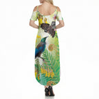 New Zealand Maori Mahuru Summer Maxi Dress Tui With Pikawakawa Spring Colors