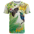 New Zealand Maori Mahuru T Shirt Tui With Pikawakawa Spring Colors