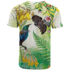 New Zealand Maori Mahuru T Shirt Tui With Pikawakawa Spring Colors