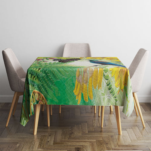 New Zealand Maori Mahuru Tablecloth Tui With Pikawakawa Spring Colors