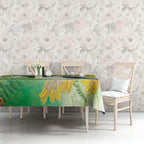 New Zealand Maori Mahuru Tablecloth Tui With Pikawakawa Spring Colors