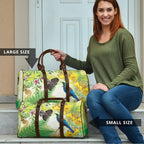 New Zealand Maori Mahuru Travel Bag Tui With Pikawakawa Spring Colors
