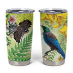 New Zealand Maori Mahuru Tumbler Cup Tui With Pikawakawa Spring Colors