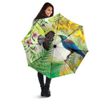 New Zealand Maori Mahuru Umbrella Tui With Pikawakawa Spring Colors