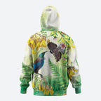 New Zealand Maori Mahuru Zip Hoodie Tui With Pikawakawa Spring Colors