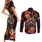 australia-indigenous-couples-matching-short-sleeve-bodycon-dress-and-long-sleeve-button-shirts-we-vote-no-to-division-aboriginal-map