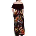 australia-indigenous-family-matching-off-shoulder-maxi-dress-and-hawaiian-shirt-we-vote-no-to-division-aboriginal-map
