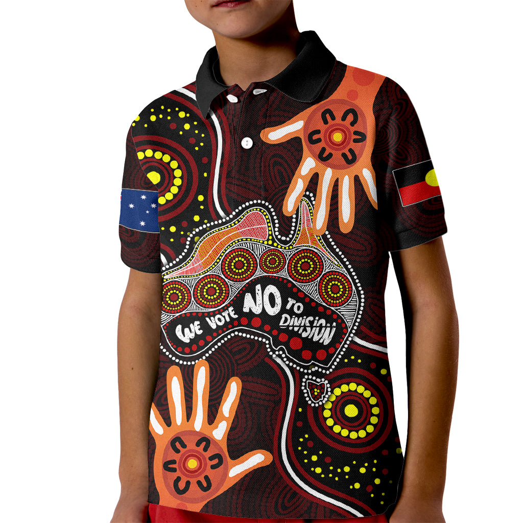 australia-indigenous-kid-polo-shirt-we-vote-no-to-division-aboriginal-map