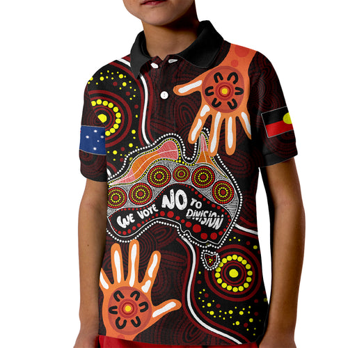 australia-indigenous-kid-polo-shirt-we-vote-no-to-division-aboriginal-map
