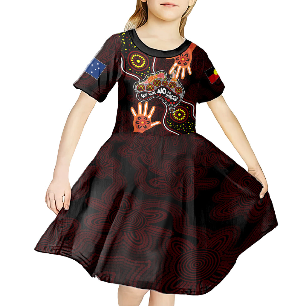 australia-indigenous-kid-short-sleeve-dress-we-vote-no-to-division-aboriginal-map